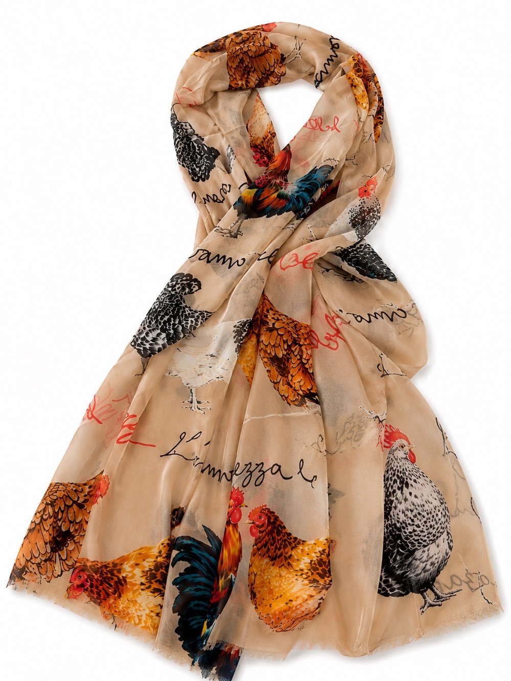 Dolce & Gabbana “L’Amore È Bellezza” Silk Chiffon Stole Scarf, 2017. NWT